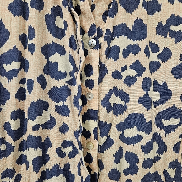 Entro Womens Button-Up Tunic Top NWOT Adjustable Sleeve Lightweight Pink Blue L - Picture 8 of 14